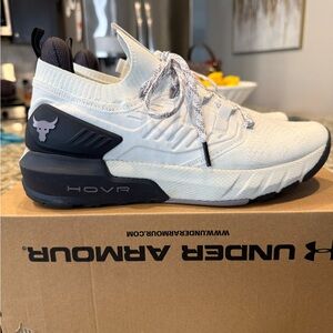 Under Armour White and Black HOVR Sneakers